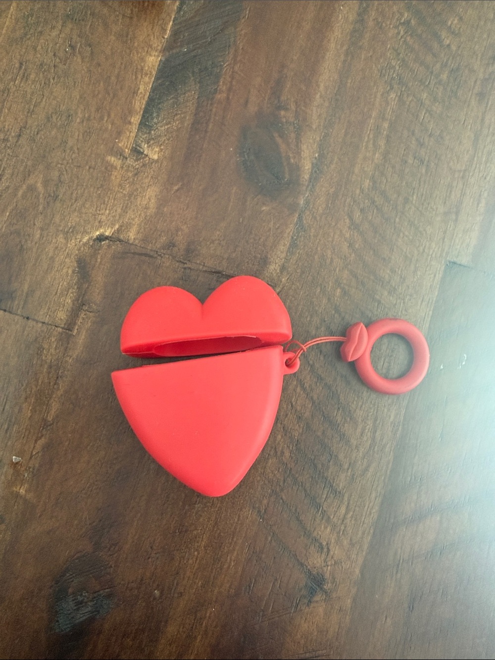 Red Heart Silicone AirPods Case